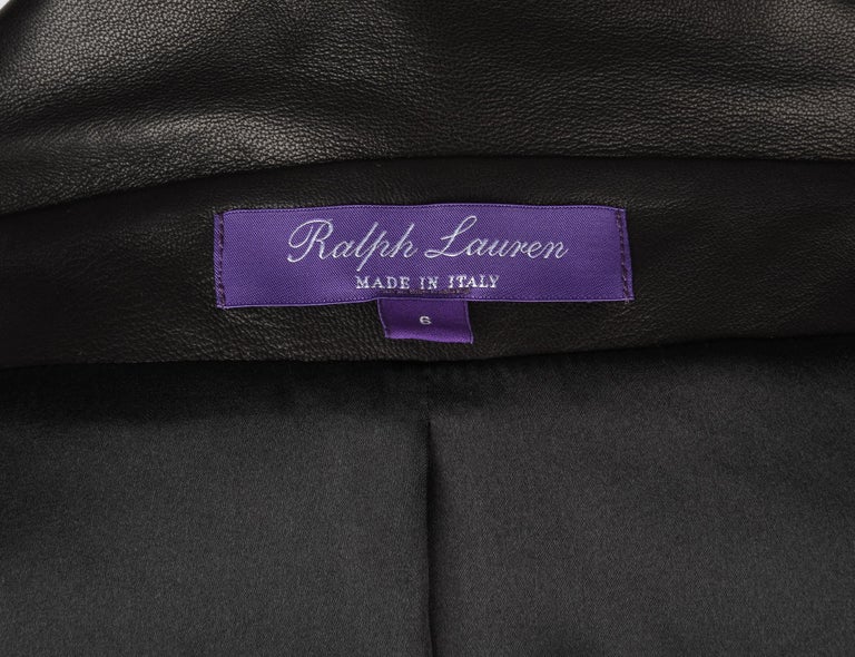 Ralph Lauren Jacket Lamb Leather Portrait Collar Purple Label 6 New at ...