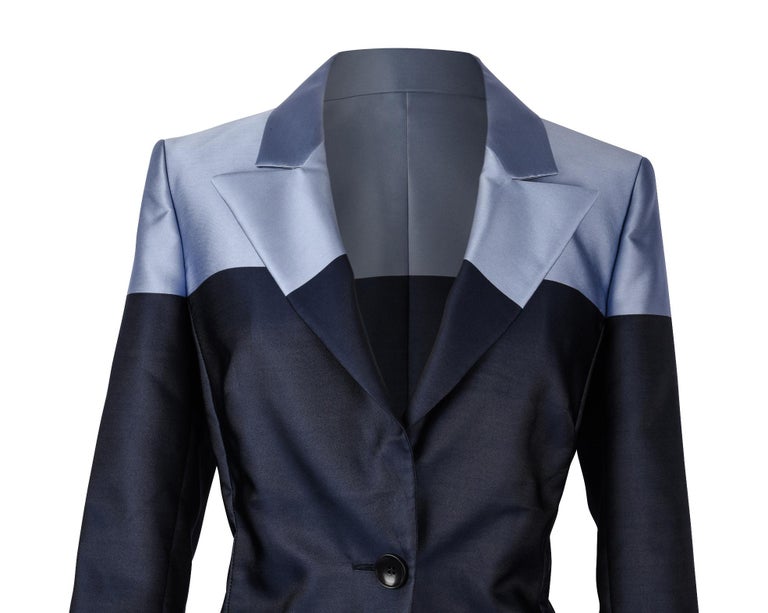 Escada Jacket Blue Color Blocked 38 / 8 at 1stDibs