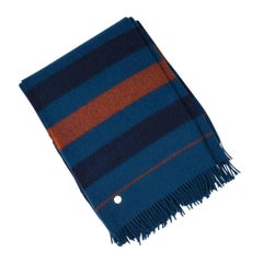 Hermes Blanket Rocobar Blue Hermes Sellier Clou de Selle New