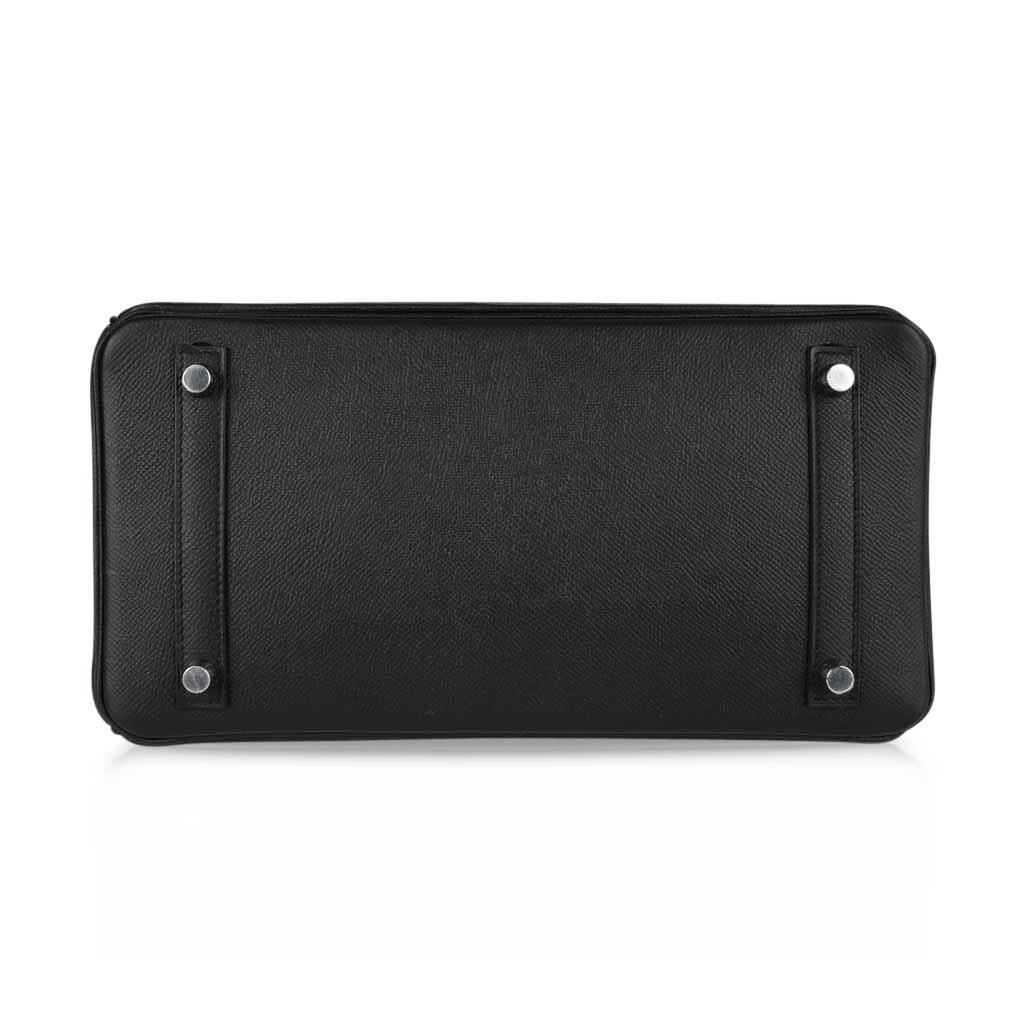 Hermes Birkin 30 Bag Black Epsom Leather Palladium Hardware New 4