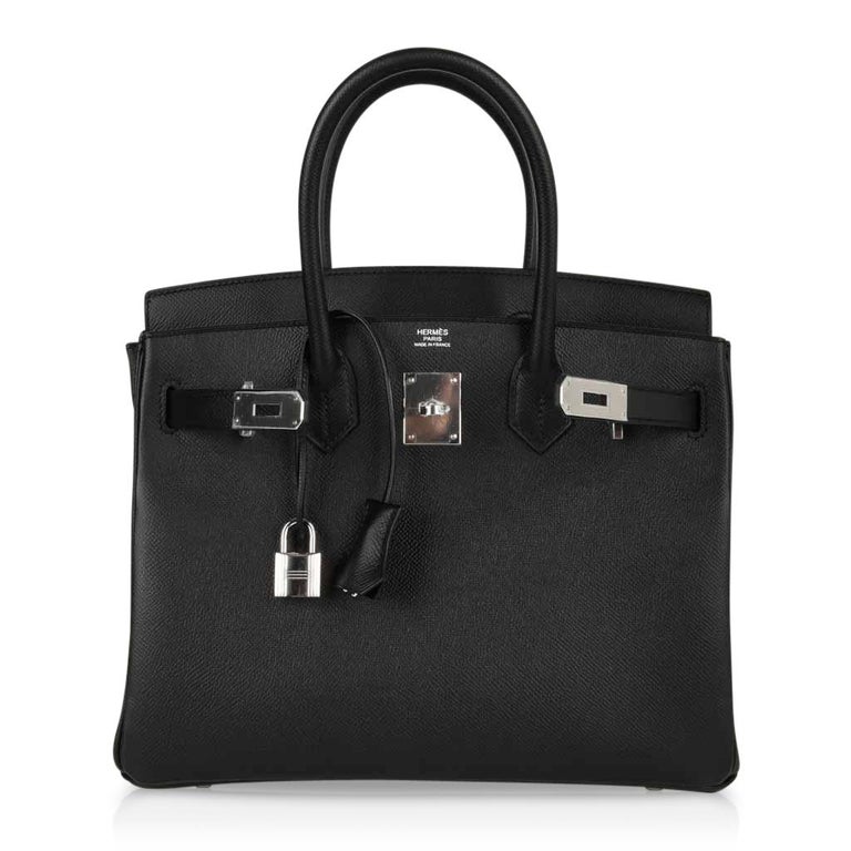 Hermes Birkin 30 Bag Black Epsom Leather Palladium Hardware New For Sale at 1stdibs