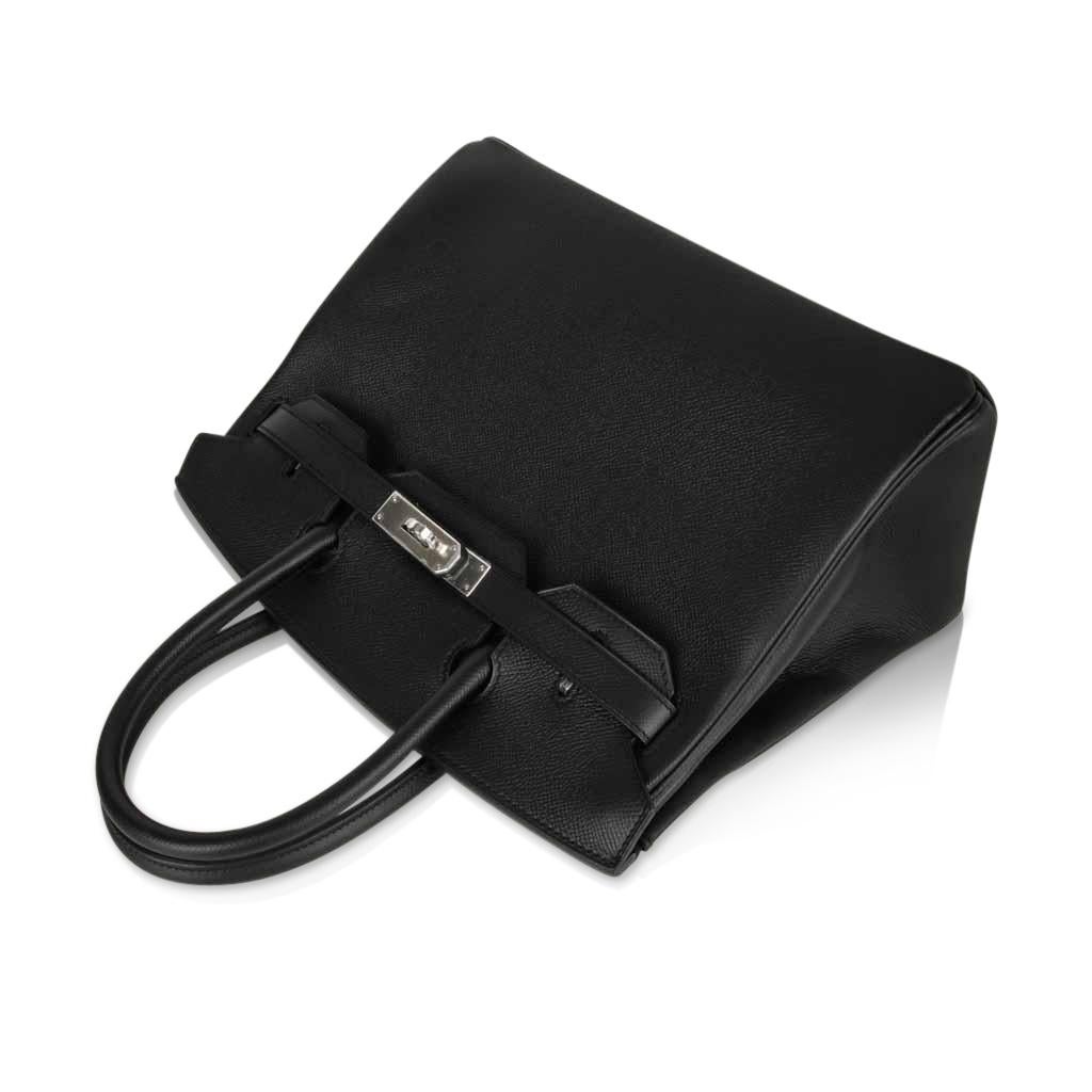 Women's Hermes Birkin 30 Bag Black Epsom Leather Palladium Hardware New