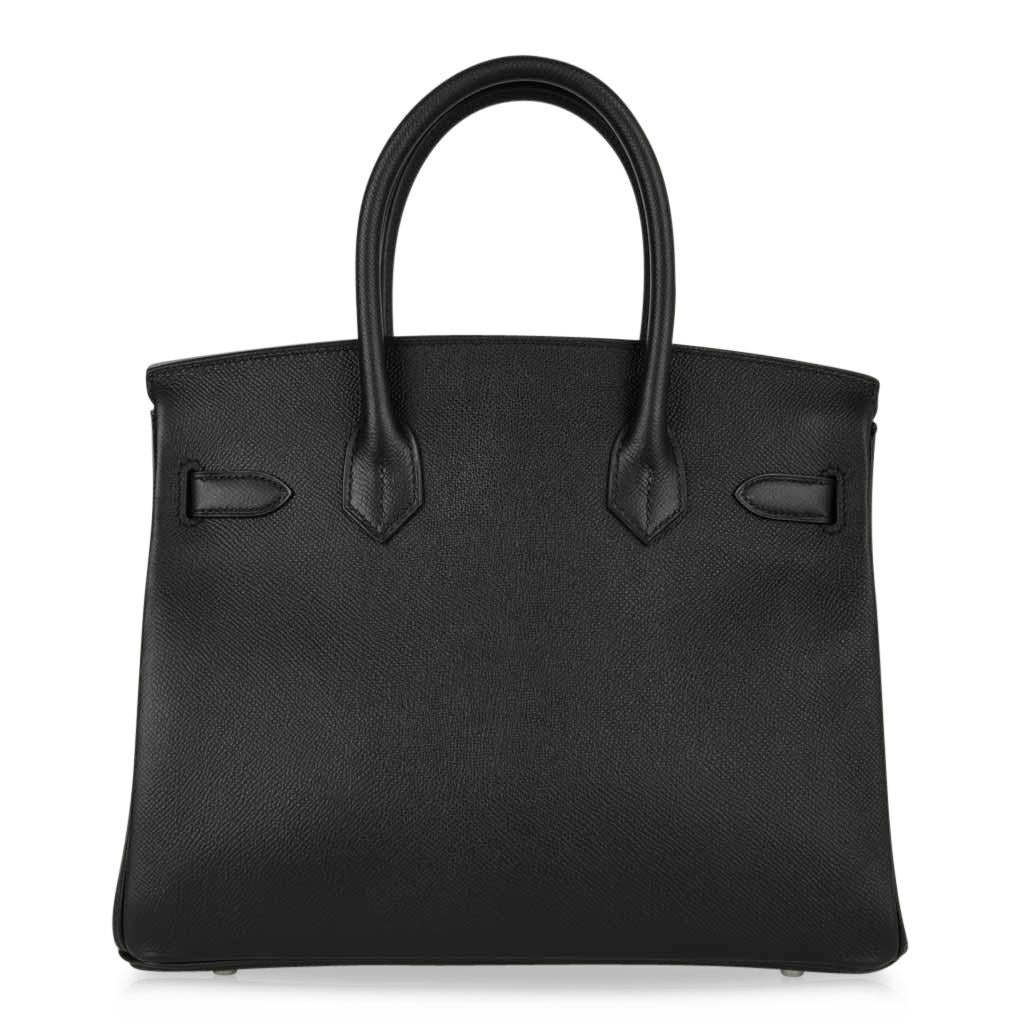 Hermes Birkin 30 Bag Black Epsom Leather Palladium Hardware New 3