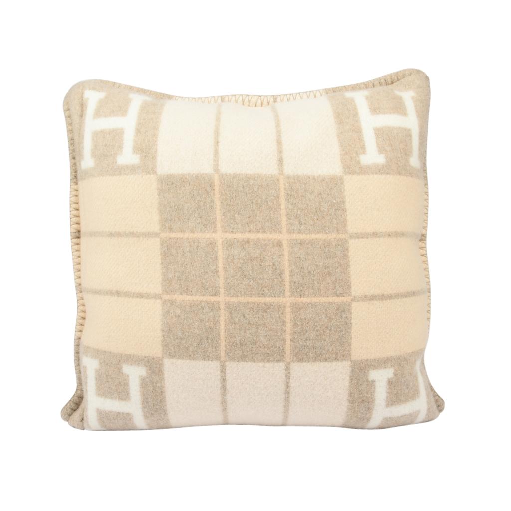 Hermes Cushion Avalon III PM Signature H Coco and Camomille Throw Pillow