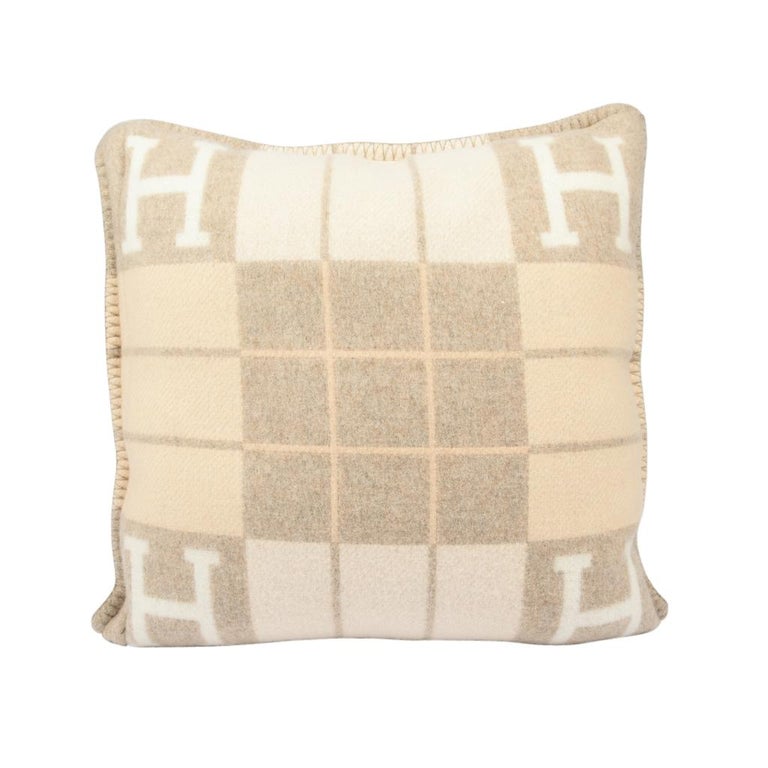 Hermes Cushion Avalon III PM Signature H Coco and Camomille Throw