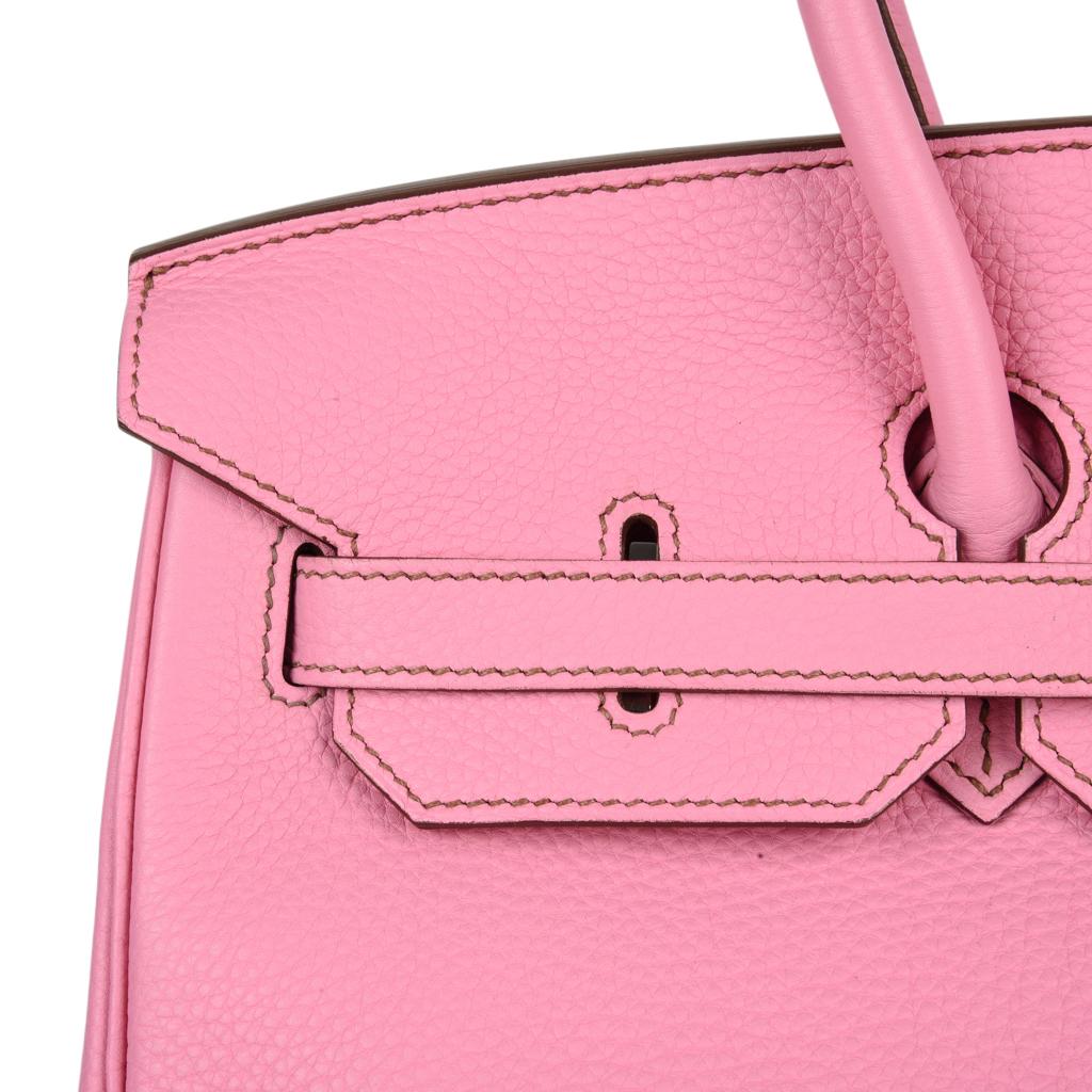 Hermes Birkin 35 Bag Rare 5P Pink Togo Palladium Hardware In Excellent Condition In Miami, FL
