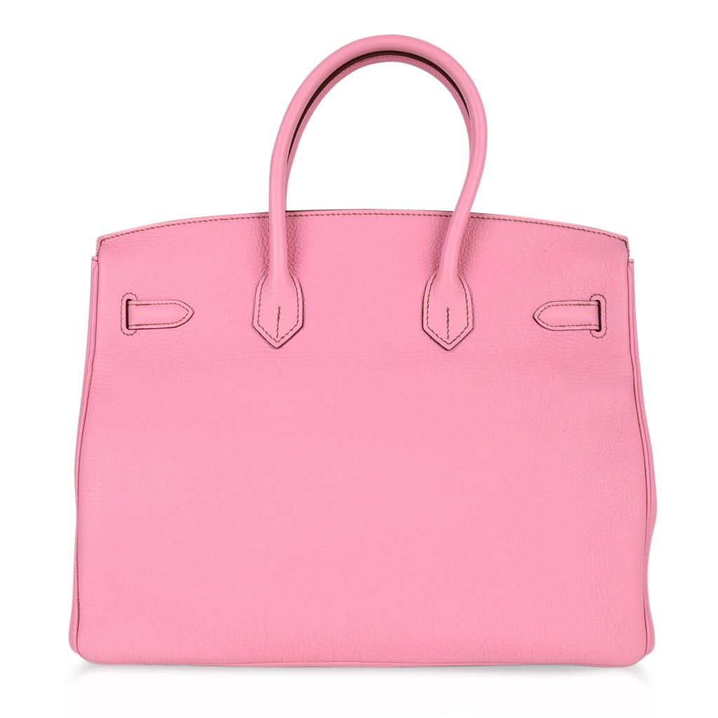 Hermes Birkin 35 Bag Rare 5P Pink Togo Palladium Hardware 3
