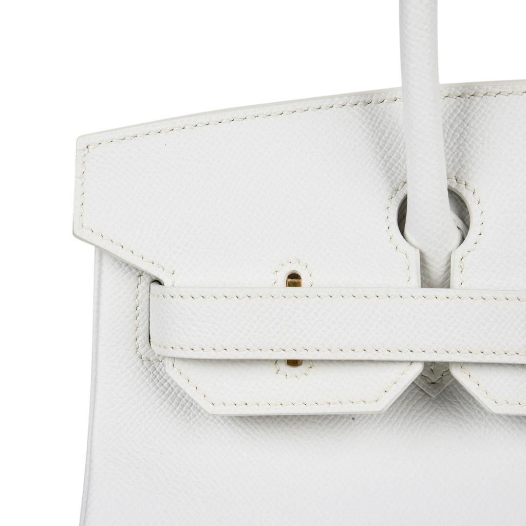 Women's Hermes Birkin 30 Bag White Epsom Leather Gold Hardware New