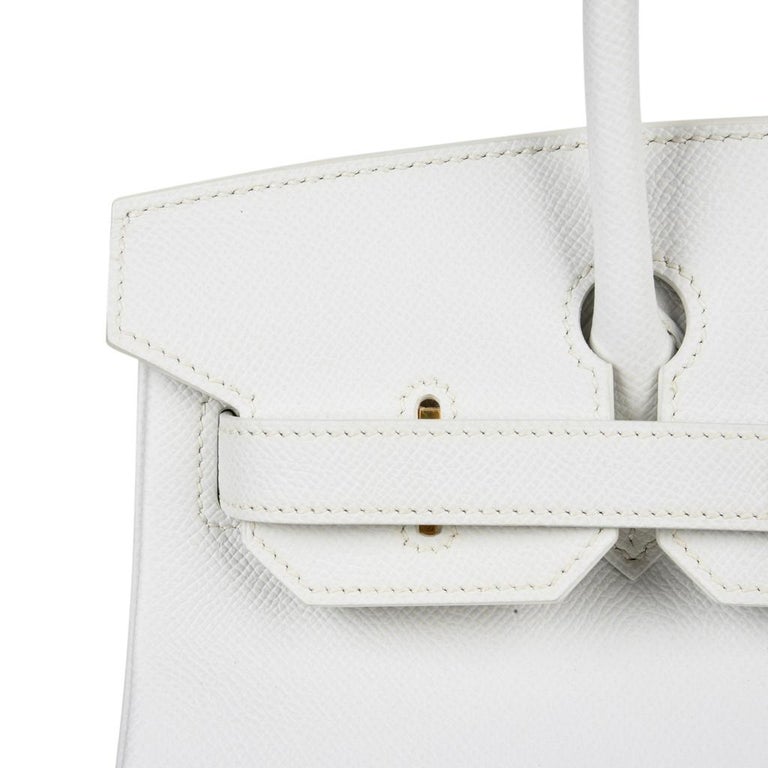 Hermes Birkin 30 Bag White Epsom Leather Gold Hardware New For Sale at ...
