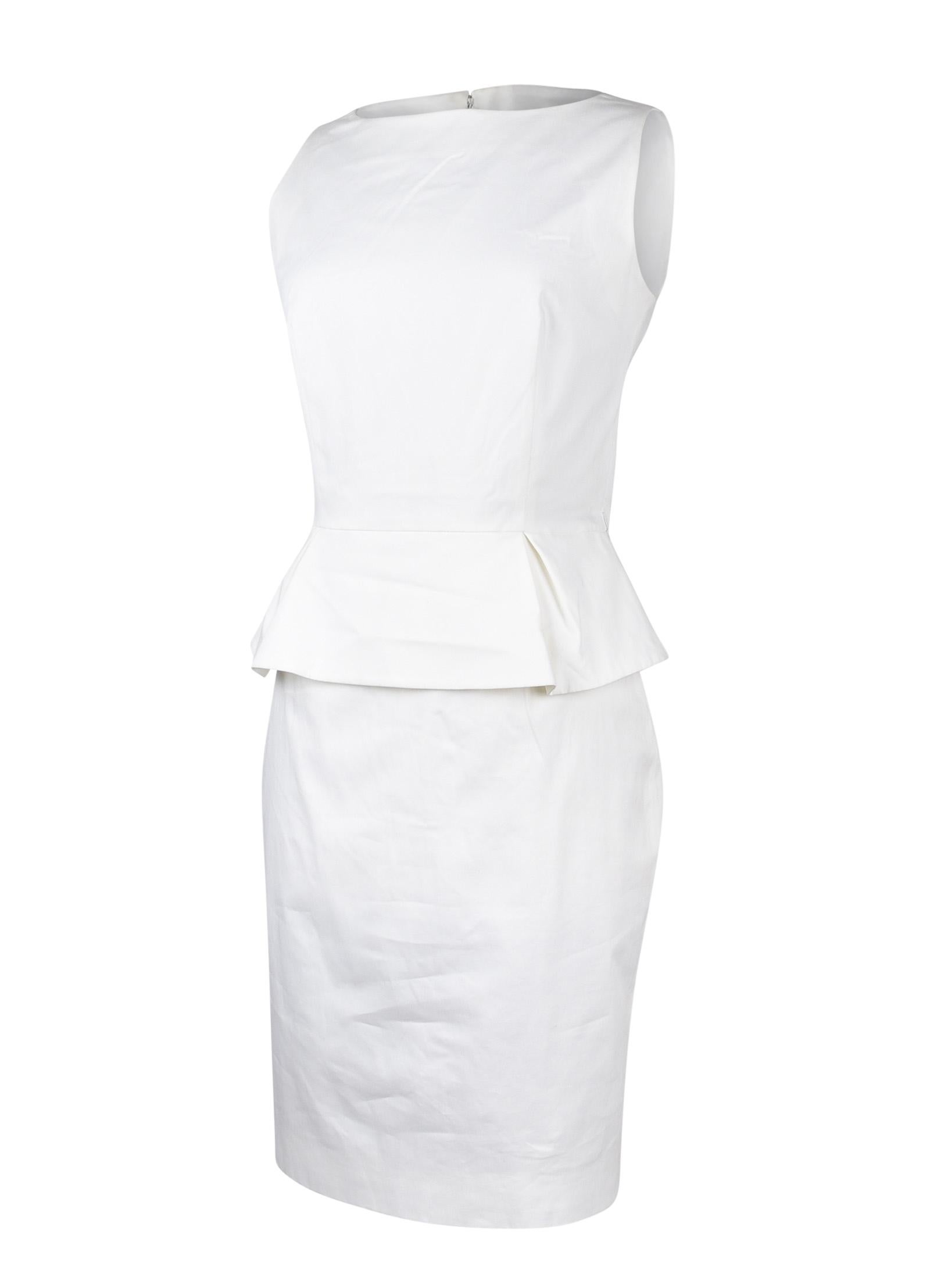 Guaranteed authentic Christian Dior white sheath pencil dress.
4.75