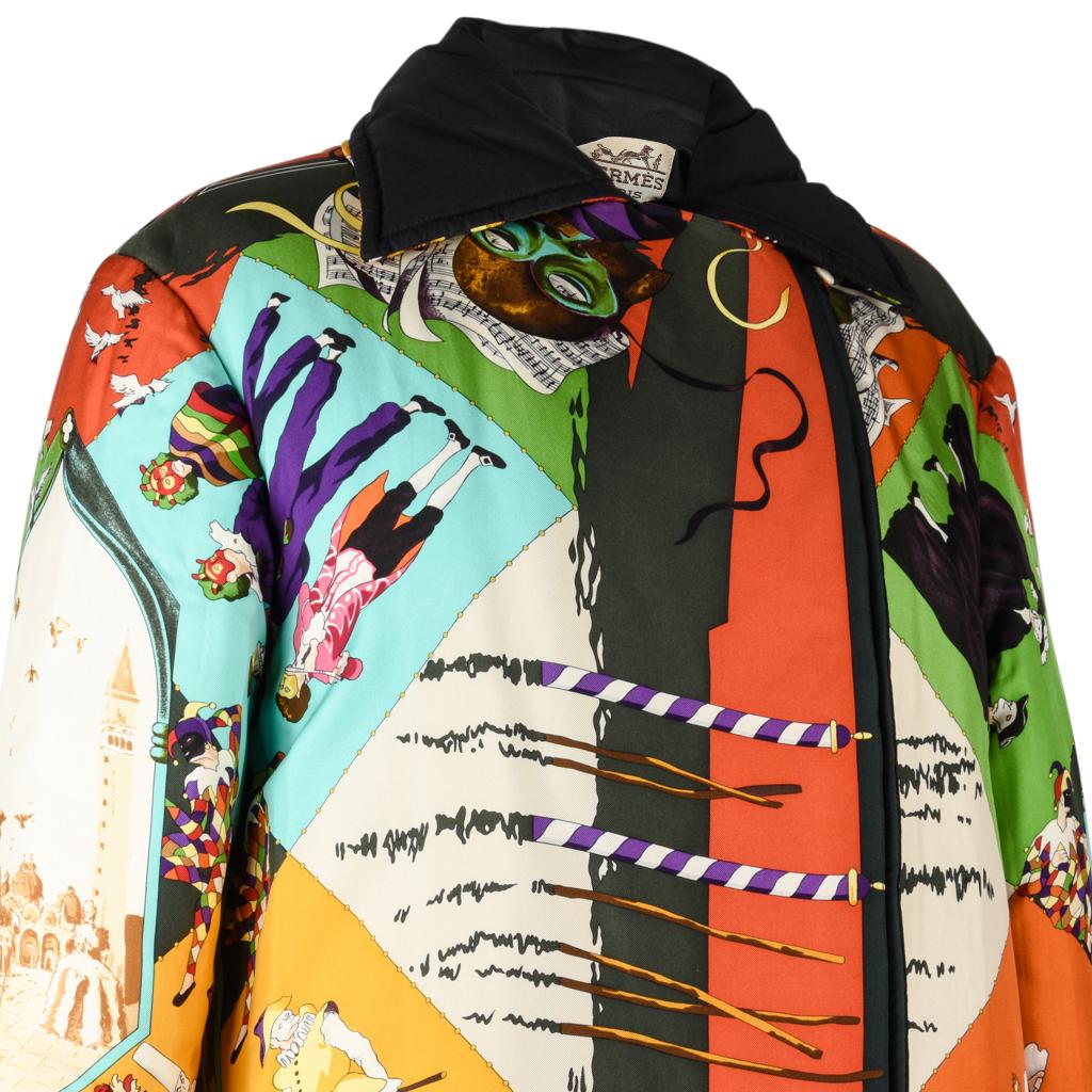 Hermes Giacca Carnavale de Venise Sciarpa Vivida Reversibile Stampa Vintage 36 / 6 in vendita 5