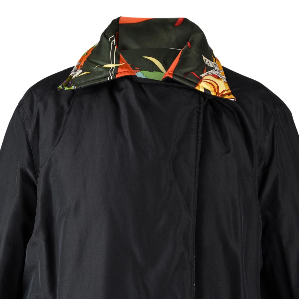 Hermès Veste réversible motifs vifs Carnavale de Venise avec écharpe vintage imprimé, Taille 36/6 en vente 6