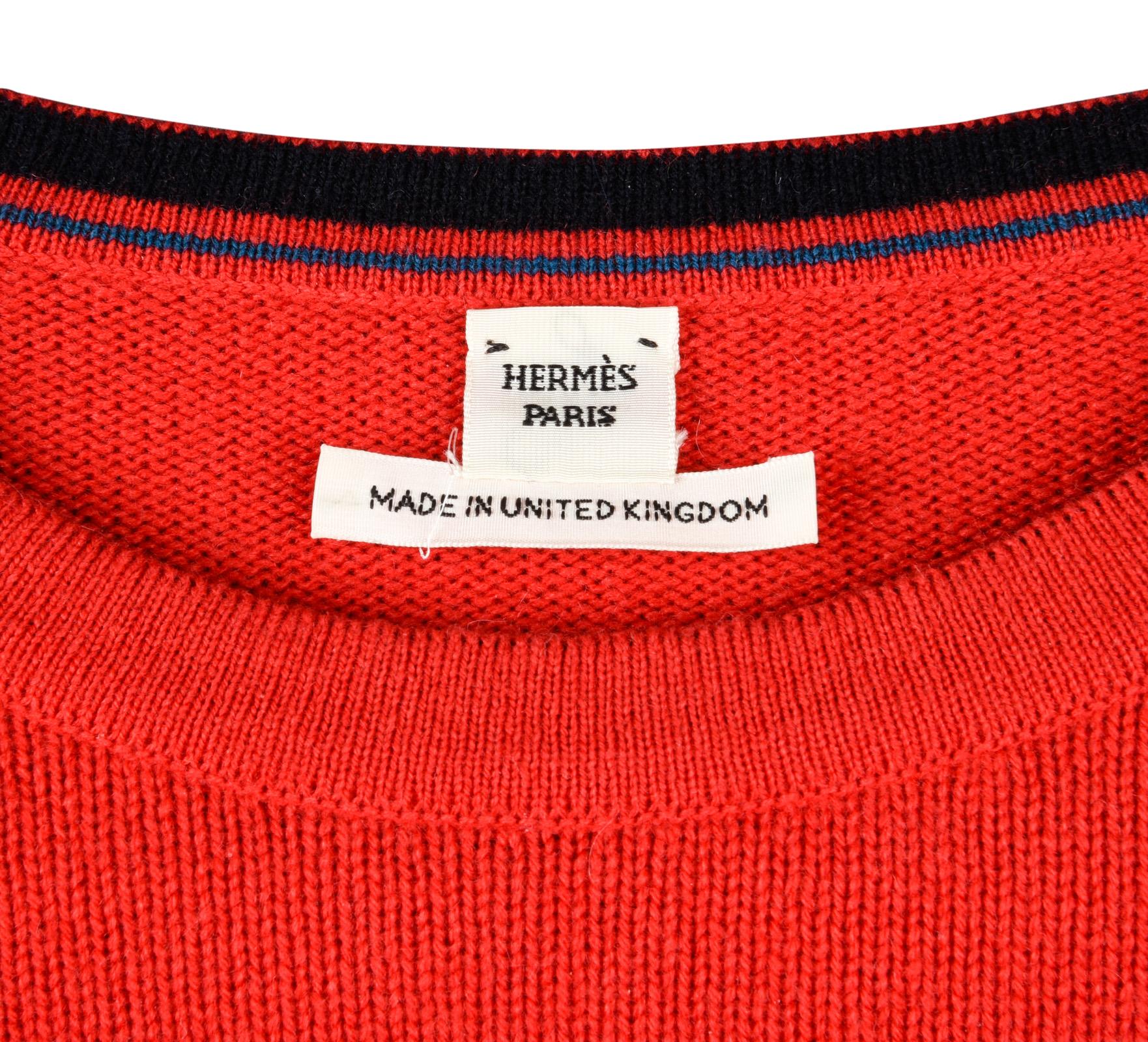 Hermes Sweater Red Wool / Cashmere fits S / M 1