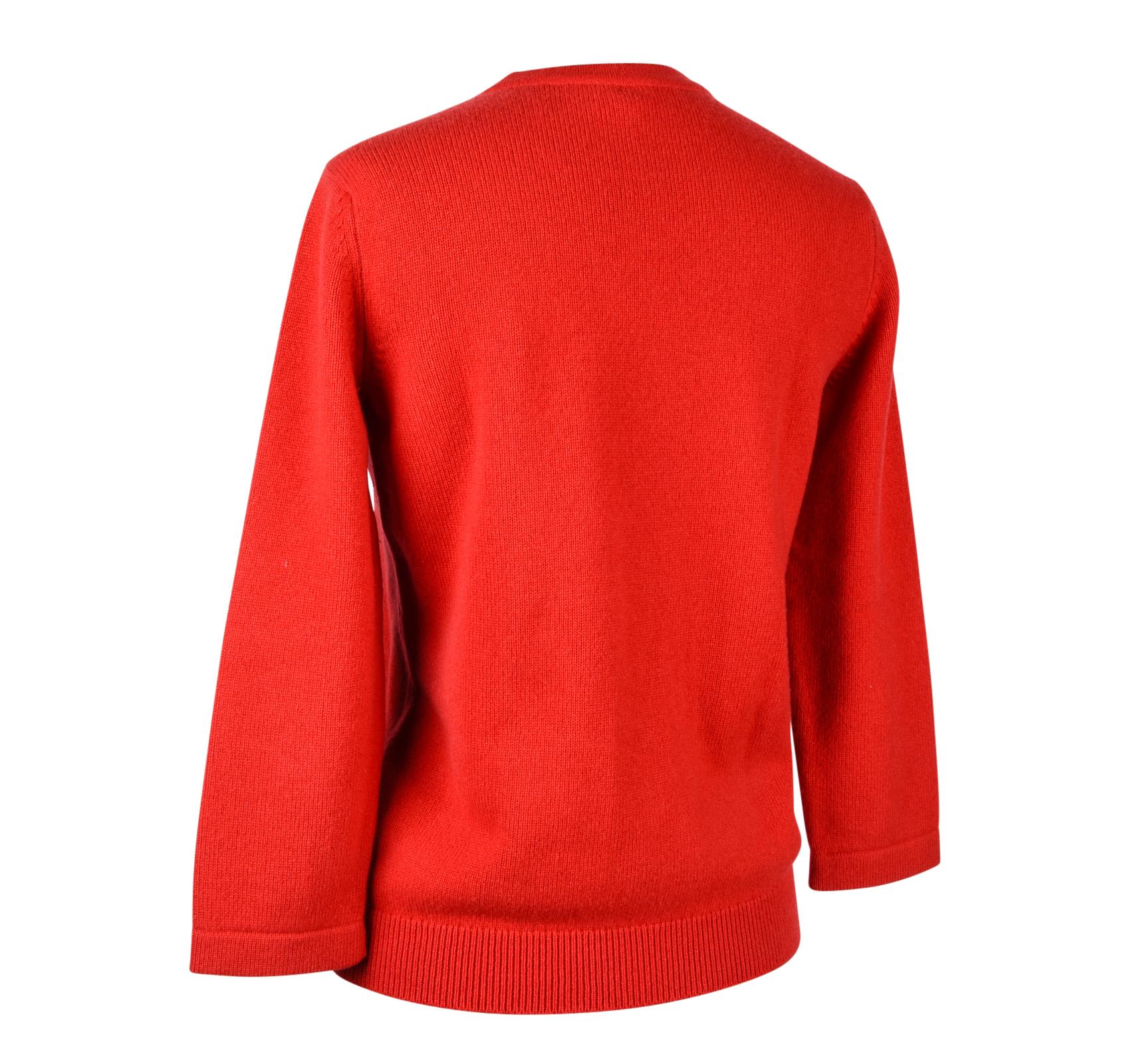 Women's Hermes Sweater Red Wool / Cashmere fits S / M