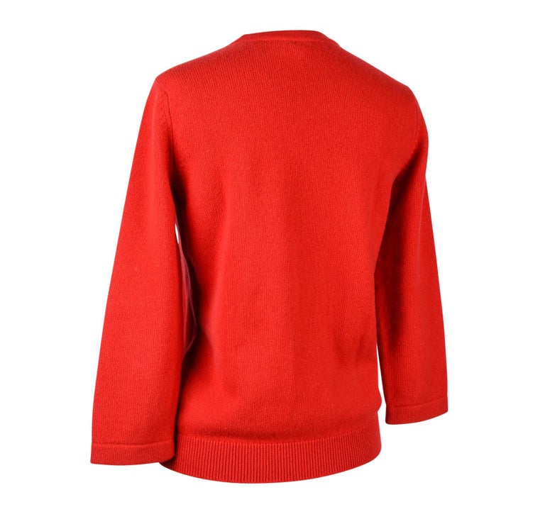Hermes Sweater Red Wool / Cashmere fits S / M at 1stDibs