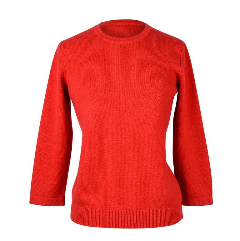 Hermes Sweater Red Wool / Cashmere fits S / M at 1stDibs