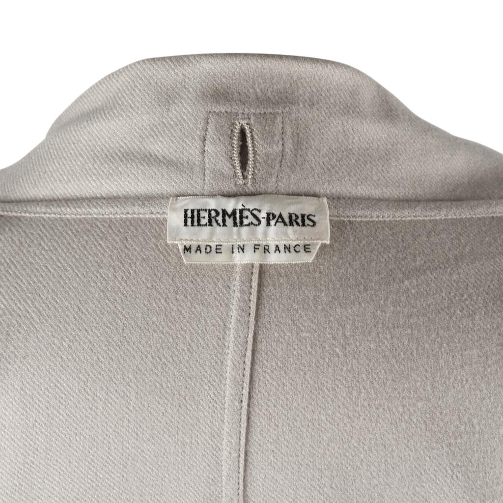 Hermes Coat Cashmere 2Piece Vest Coat Pearl Gray 40 / 6 11