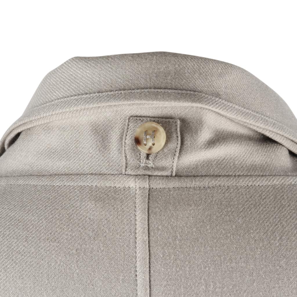 Hermes Coat Cashmere 2Piece Vest Coat Pearl Gray 40 / 6 7