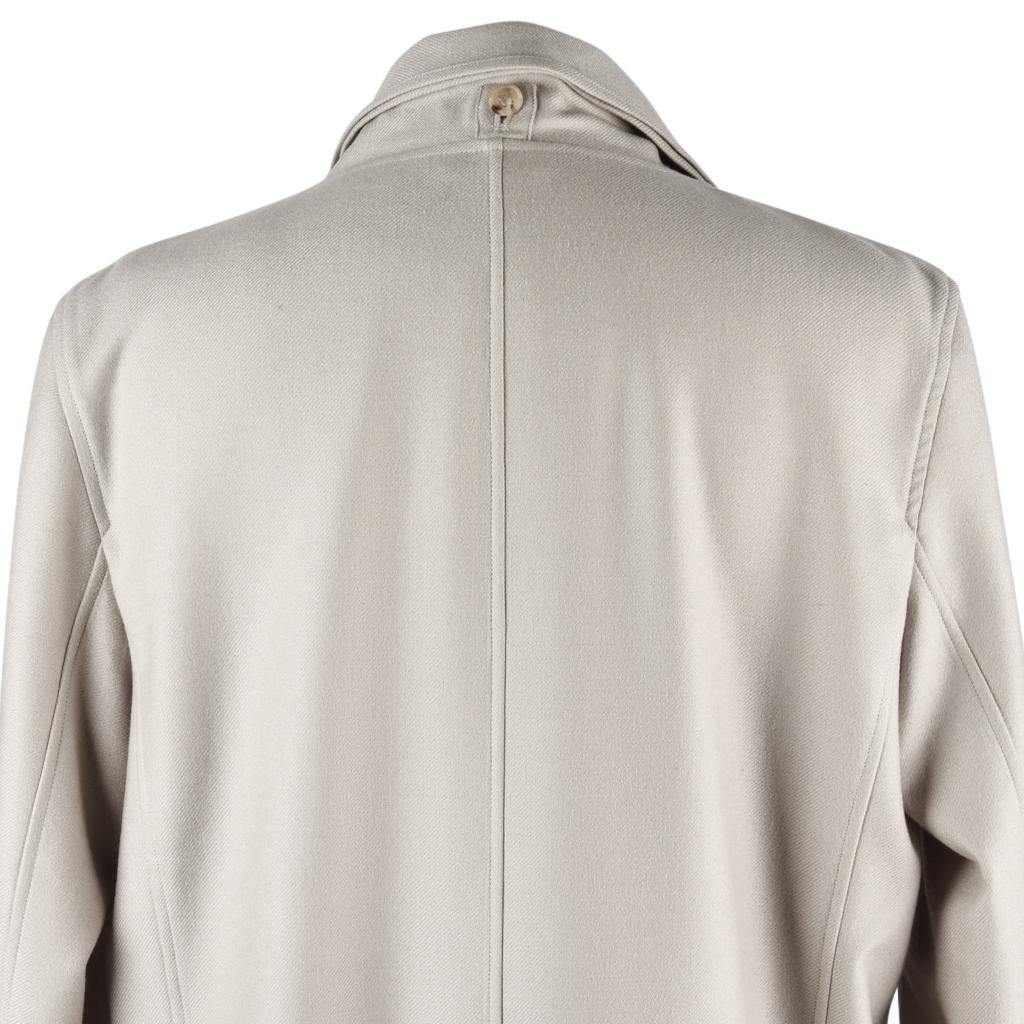 Hermes Coat Cashmere 2Piece Vest Coat Pearl Gray 40 / 6 4