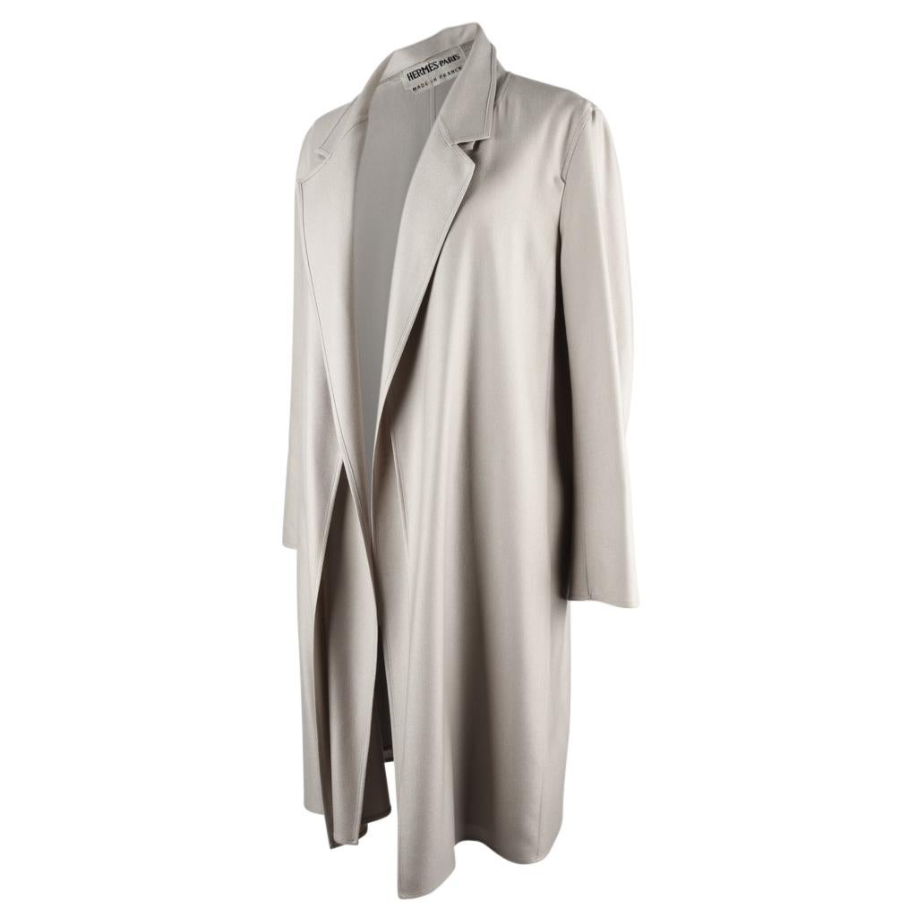 Hermes Coat Cashmere 2Piece Vest Coat Pearl Gray 40 / 6 3