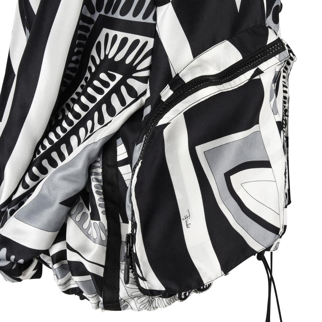Emilio Pucci Jacket Silk Windbreaker Rear Zipper Front Snaps Drawstring 12 2