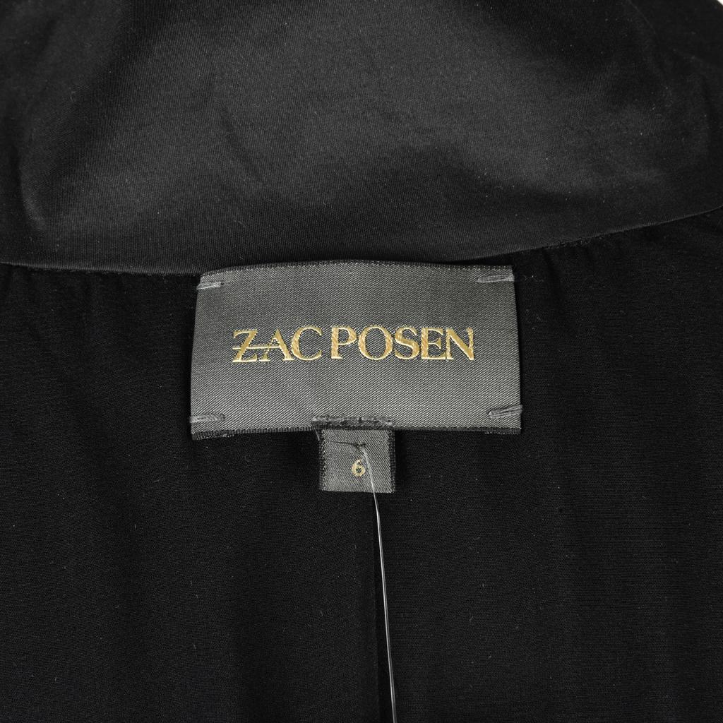 Zac Posen Top Stretch Black Ruched Detail Fitted 6 nwt 6
