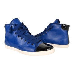 Lanvin Shoe Blue and Black Leather Lace Up Sneaker 39 / 9