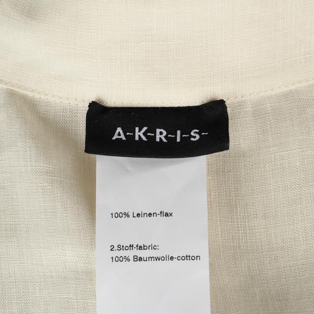Akris Lined and Cotton Top Shirt Tunic Bone and Butterscotch 8 5