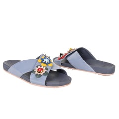 Fendi Shoe Floral Applique Criss Cross Slide 39 / 9