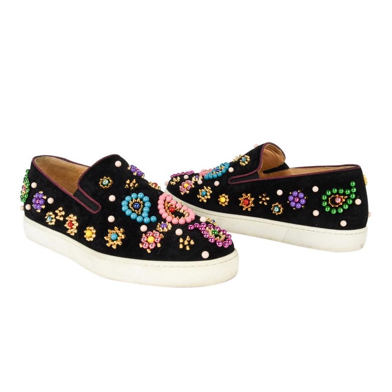 Christian Louboutin Shoe Slip on Sneaker Boat Candy 39 / 9 For Sale at 1stdibs