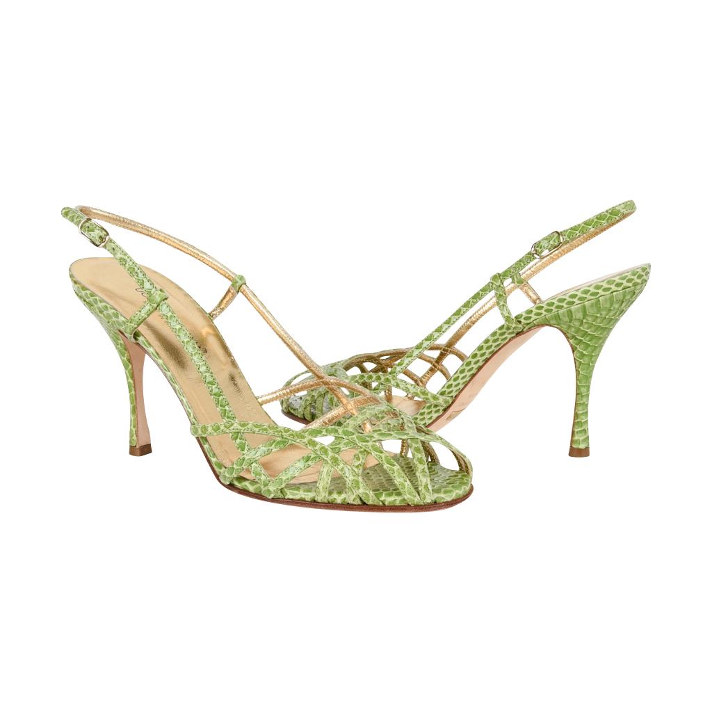 green snakeskin shoes