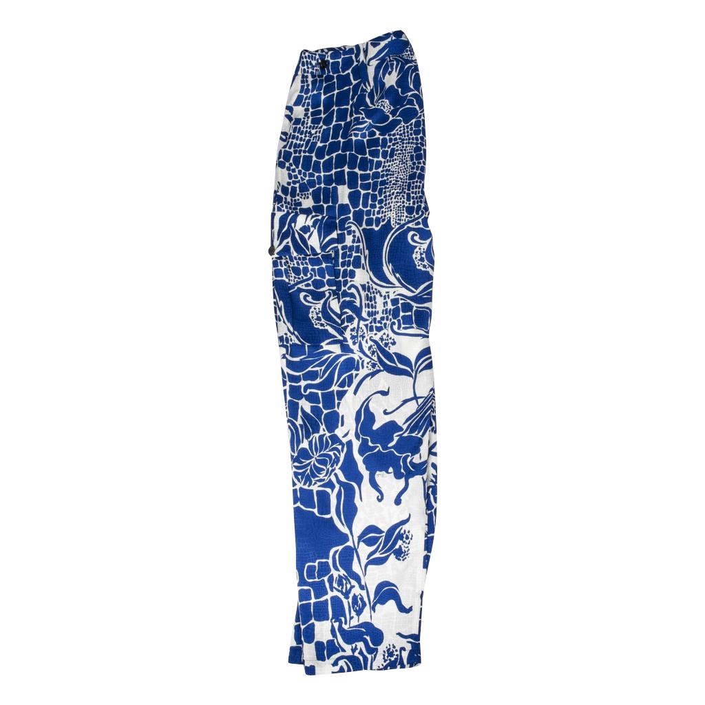 Women's Pucci Pant Set White w/ Blue Floral Print 12