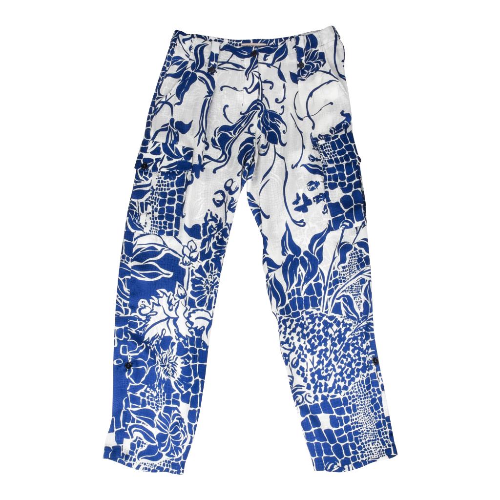 Pucci Pant Set White w/ Blue Floral Print 12 1
