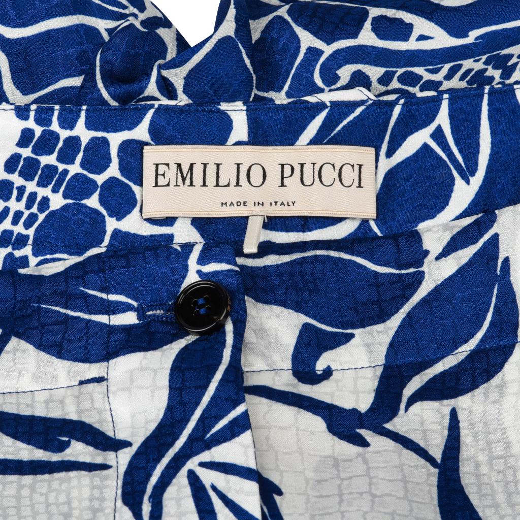 Pucci Pant Set White w/ Blue Floral Print 12 7