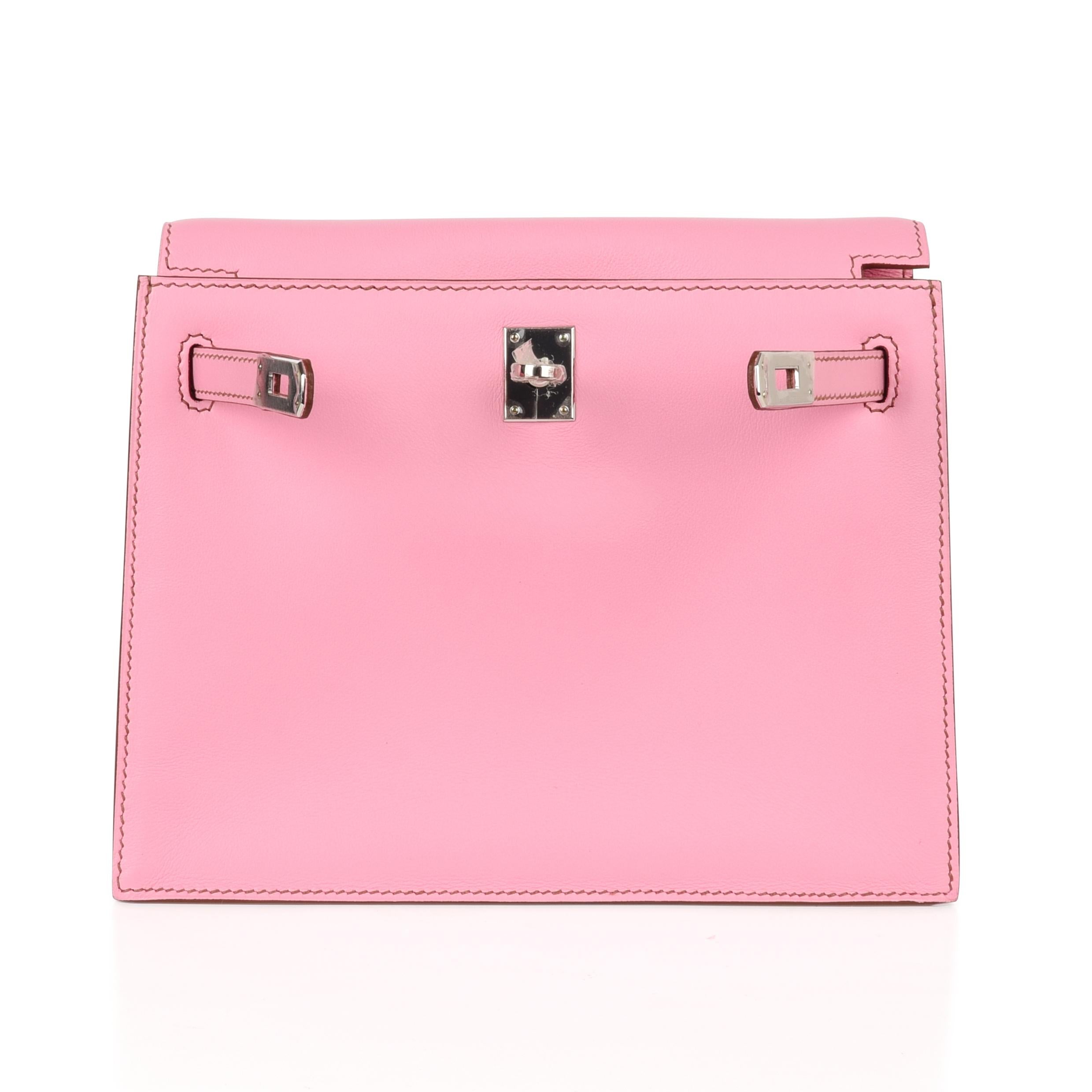 Women's Hermes Kelly Danse 5P Pink Swift Palladium 