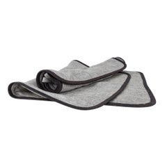 Hermes Toallas de Cocina / Bar Gris con Ribete Negro Juego de 2 nwt
