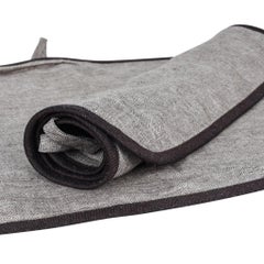 Hermes Kitchen / Bar Linen Towels Gray with Black Edging Set of 2 nwt