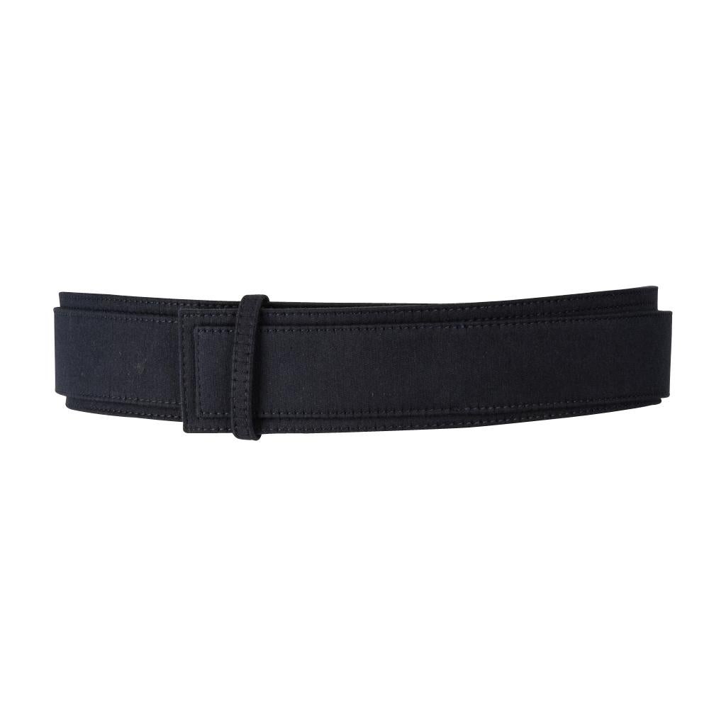 Chloe Belt Marine Blue Twill on Leather S  For Sale 2