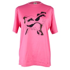 Hermes Men's T-Shirt Bubble Gum Brazilian Horses M New