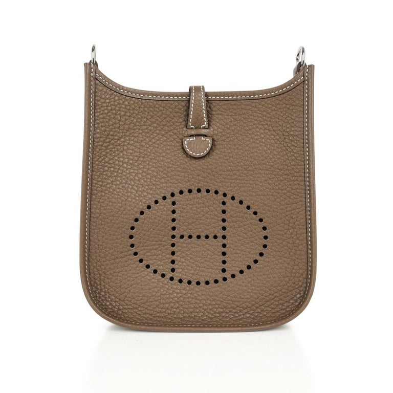 Hermes Evelyne TPM Etoupe Clemence Navy Strap Palladium ...