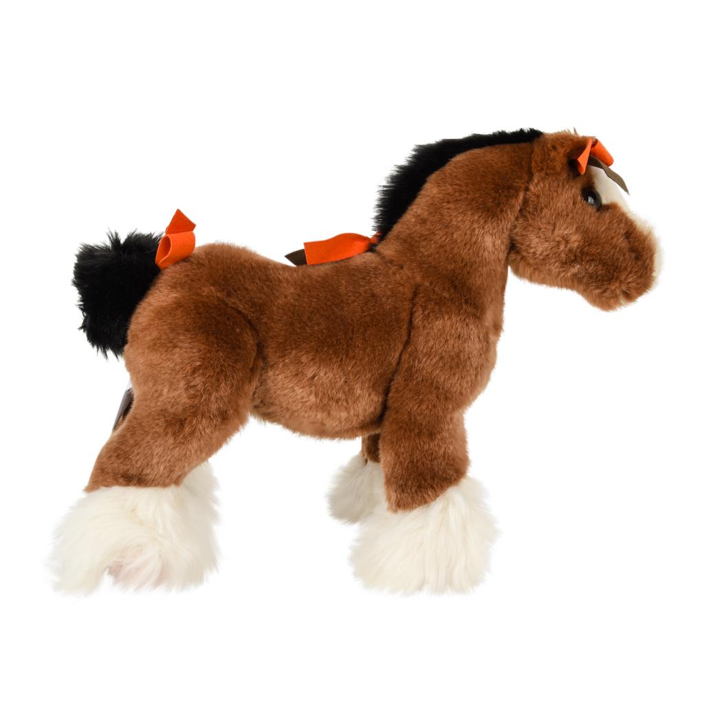 Guaranteed authentic Hermes Hermy The Horse Plush Toy
Delights both adults and children!
Created in the form of a noble draft horse. 
Signature H Orange ribbon braided into the mane and tied at tail.
Charming gift idea.
Comes with signature Hermes