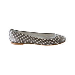 GIUSEPPE ZANOTTI shoe stunning pewter ballet Swarovski 39  9 NW