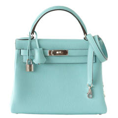 HERMES KELLY 28 Bag Fresh Atoll Togo Palladium 7