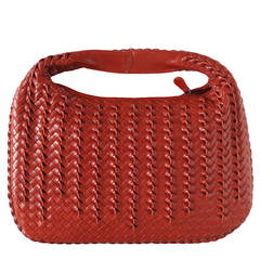 BOTTEGA VENETA Bag Woven Leather Red Intrecciato Leather Hobo