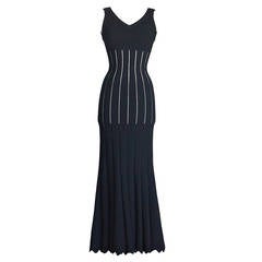 Azzedine Alaia Dress Stunningly Beautiful Black Floor Length 38 / 4 nwt 4