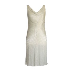 Ralph Lauren Purple Label Exquisite Beaded Silvery Gold Dress 8