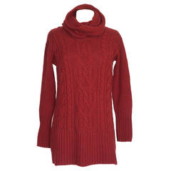 LORO PIANA sweater lush garnet red turtleneck fabulous knit 40 6