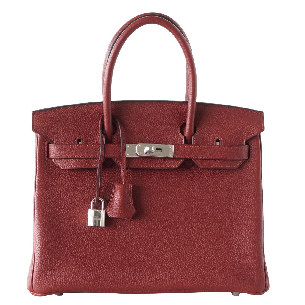 HERMES BIRKIN 30 bag ROUGE H togo palladium hardware