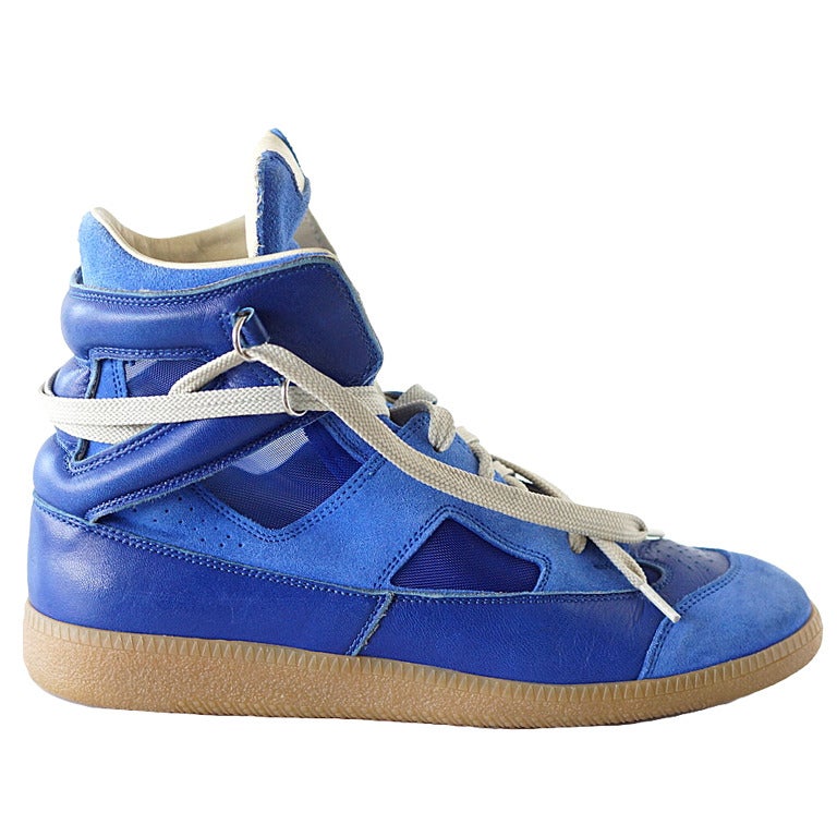 MAISON MARTIN MARGIELA coveted signature high top sneaker blue 39 9
