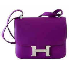 HERMES Constance Rare 24 ANEMONE Double Gusset Palladium 1